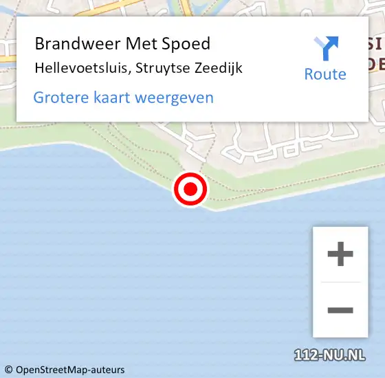 Locatie op kaart van de 112 melding: Brandweer Met Spoed Naar Hellevoetsluis, Struytse Zeedijk op 24 januari 2020 15:52