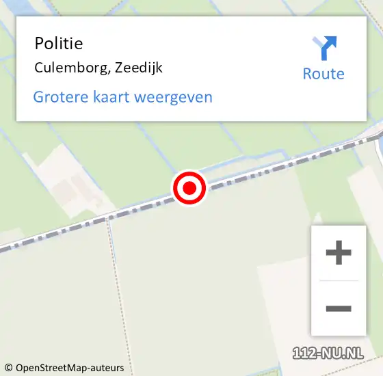 Locatie op kaart van de 112 melding: Politie Culemborg, Zeedijk op 25 januari 2020 08:55