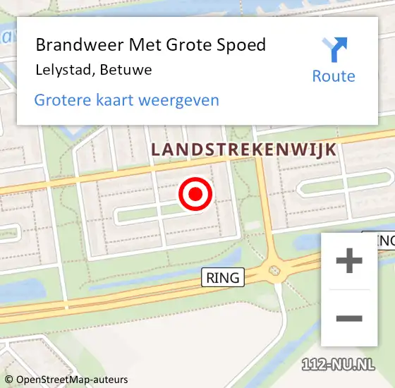 Locatie op kaart van de 112 melding: Brandweer Met Grote Spoed Naar Lelystad, Betuwe op 26 april 2014 14:14