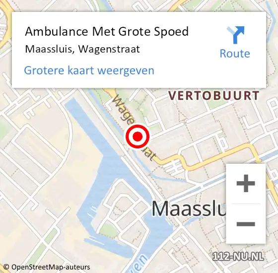 Locatie op kaart van de 112 melding: Ambulance Met Grote Spoed Naar Maassluis, Wagenstraat op 25 januari 2020 09:24