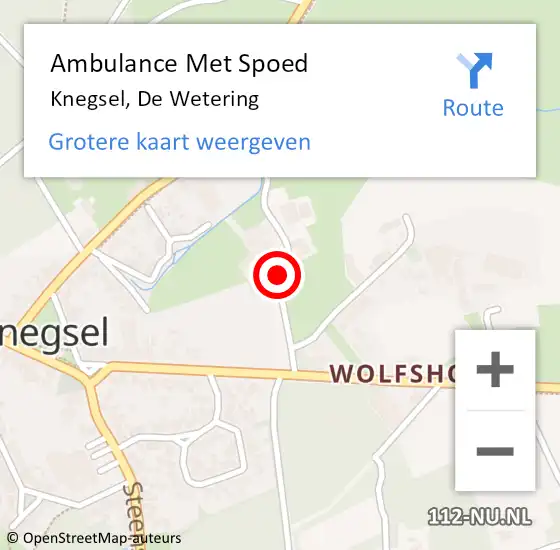 Locatie op kaart van de 112 melding: Ambulance Met Spoed Naar Knegsel, De Wetering op 25 januari 2020 10:18