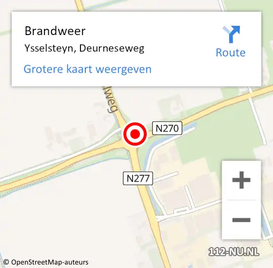 Locatie op kaart van de 112 melding: Brandweer Ysselsteyn, Deurneseweg op 25 januari 2020 11:49