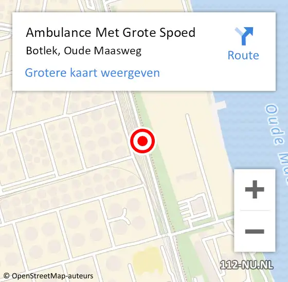 Locatie op kaart van de 112 melding: Ambulance Met Grote Spoed Naar Botlek Rotterdam, Oude Maasweg op 25 januari 2020 18:33