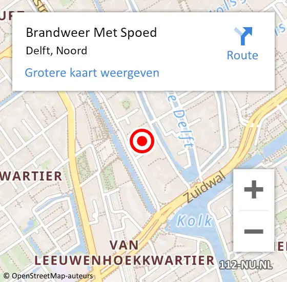 Locatie op kaart van de 112 melding: Brandweer Met Spoed Naar Delft, Noord op 25 januari 2020 19:58