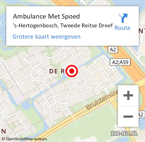 Locatie op kaart van de 112 melding: Ambulance Met Spoed Naar 's-Hertogenbosch, Tweede Reitse Dreef op 26 januari 2020 02:31