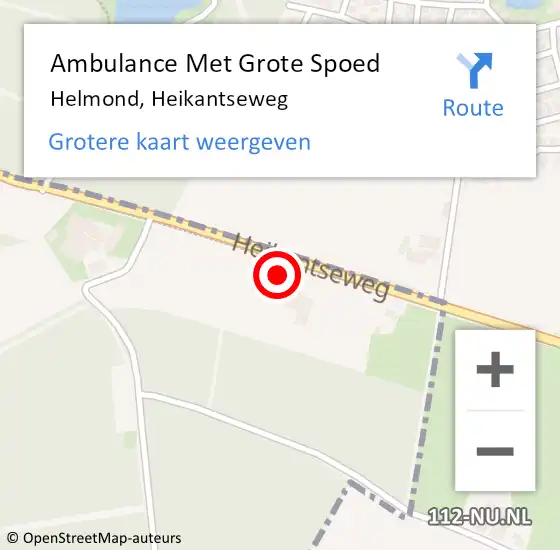 Locatie op kaart van de 112 melding: Ambulance Met Grote Spoed Naar Helmond, Heikantseweg op 26 januari 2020 02:40