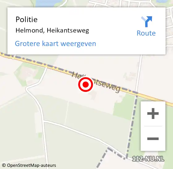 Locatie op kaart van de 112 melding: Politie Helmond, Heikantseweg op 26 januari 2020 02:41
