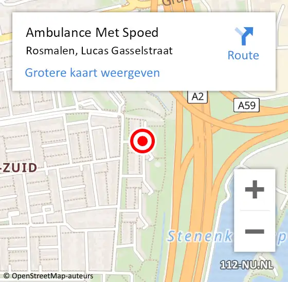 Locatie op kaart van de 112 melding: Ambulance Met Spoed Naar Rosmalen, Lucas Gasselstraat op 26 januari 2020 06:04