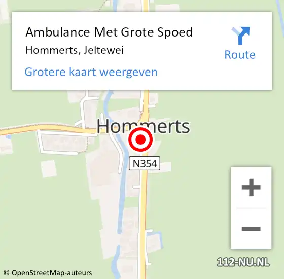 Locatie op kaart van de 112 melding: Ambulance Met Grote Spoed Naar Hommerts, Jeltewei op 26 januari 2020 19:52