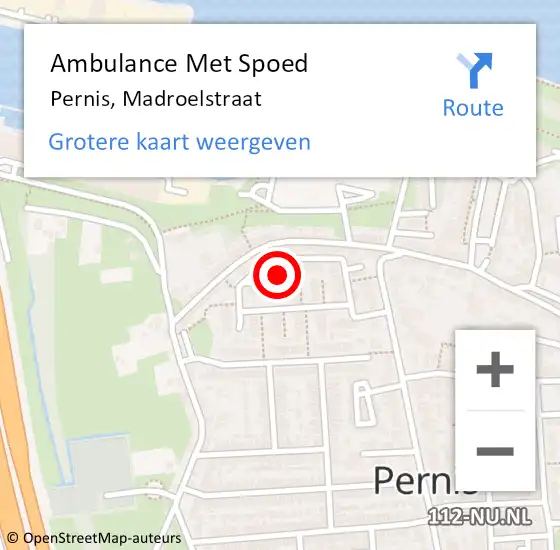 Locatie op kaart van de 112 melding: Ambulance Met Spoed Naar Pernis, Madroelstraat op 27 januari 2020 03:37