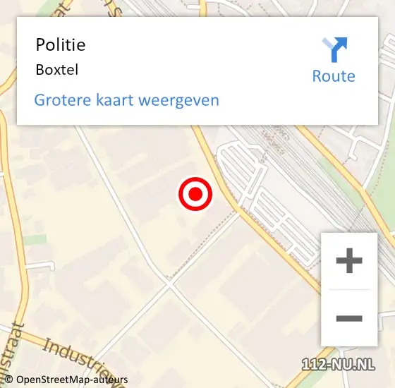 Locatie op kaart van de 112 melding: Politie Boxtel op 28 januari 2020 01:00
