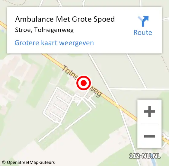 Locatie op kaart van de 112 melding: Ambulance Met Grote Spoed Naar Stroe, Tolnegenweg op 28 januari 2020 05:42