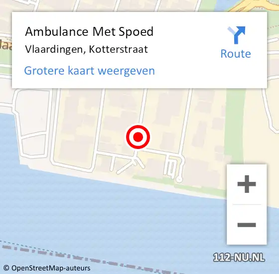 Locatie op kaart van de 112 melding: Ambulance Met Spoed Naar Vlaardingen, Kotterstraat op 28 januari 2020 07:41