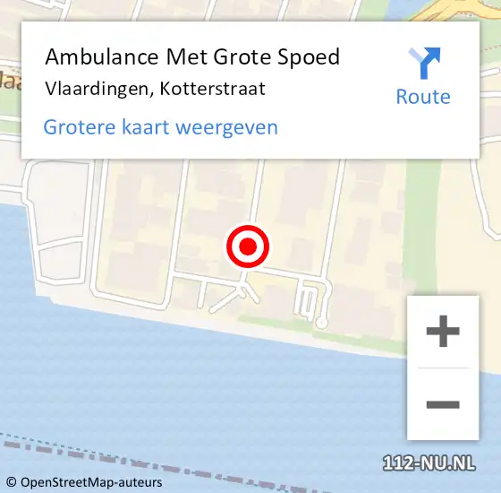Locatie op kaart van de 112 melding: Ambulance Met Grote Spoed Naar Vlaardingen, Kotterstraat op 28 januari 2020 07:43
