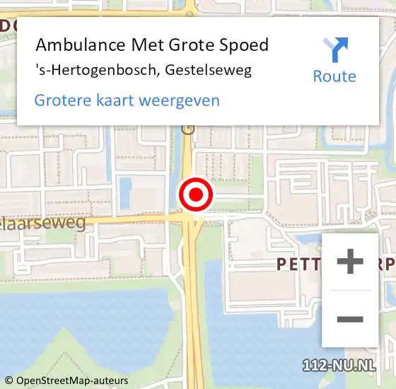Locatie op kaart van de 112 melding: Ambulance Met Grote Spoed Naar 's-Hertogenbosch, Gestelseweg op 28 januari 2020 12:14