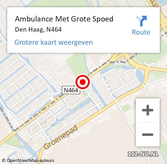 Locatie op kaart van de 112 melding: Ambulance Met Grote Spoed Naar Den Haag, N464 op 28 januari 2020 16:55