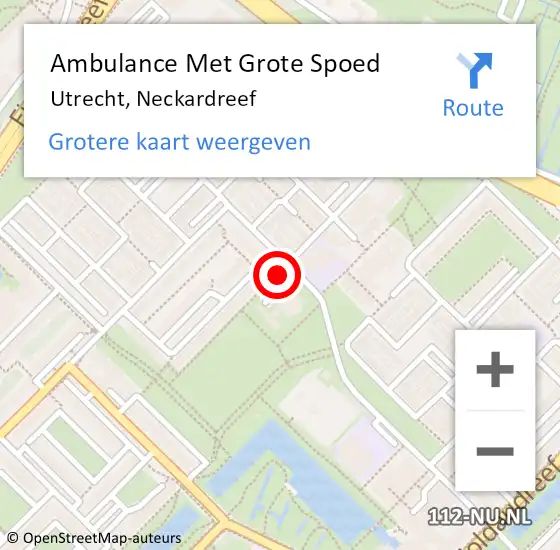 Locatie op kaart van de 112 melding: Ambulance Met Grote Spoed Naar Utrecht, Neckardreef op 28 januari 2020 18:24