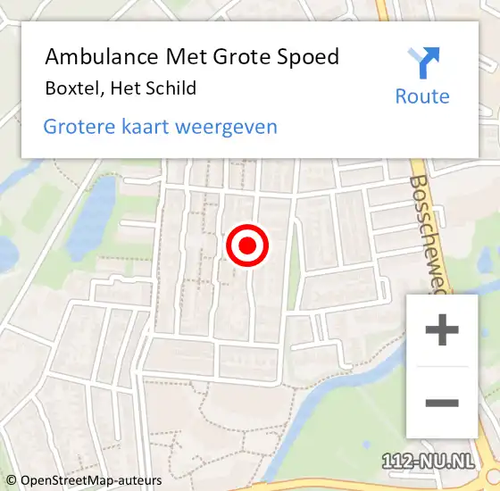 Locatie op kaart van de 112 melding: Ambulance Met Grote Spoed Naar Boxtel, Het Schild op 29 januari 2020 02:37