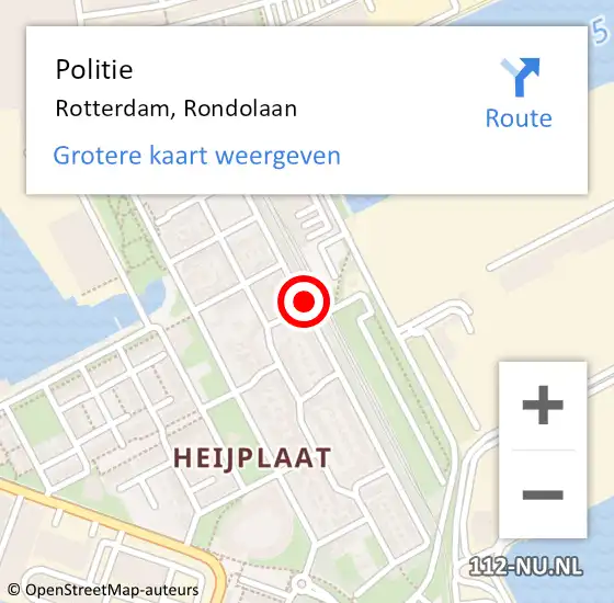 Locatie op kaart van de 112 melding: Politie Rotterdam, Rondolaan op 29 januari 2020 07:36