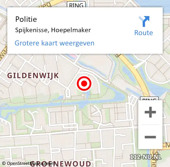 Locatie op kaart van de 112 melding: Politie Spijkenisse, Hoepelmaker op 29 januari 2020 14:28