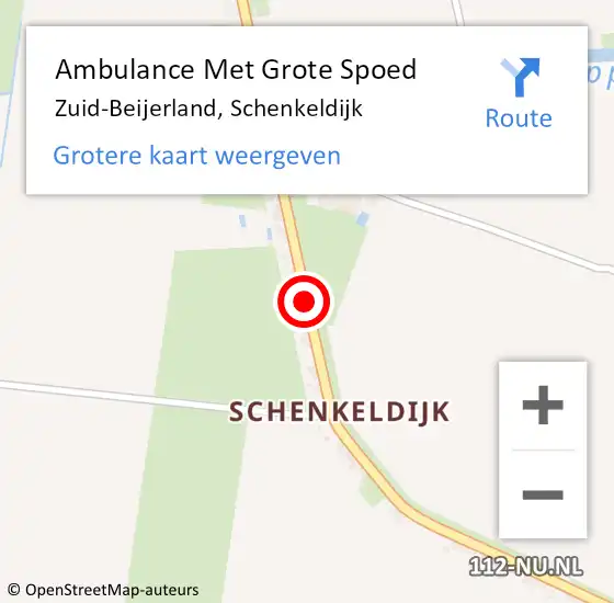 Locatie op kaart van de 112 melding: Ambulance Met Grote Spoed Naar Schenkeldijk op 1 februari 2020 11:15