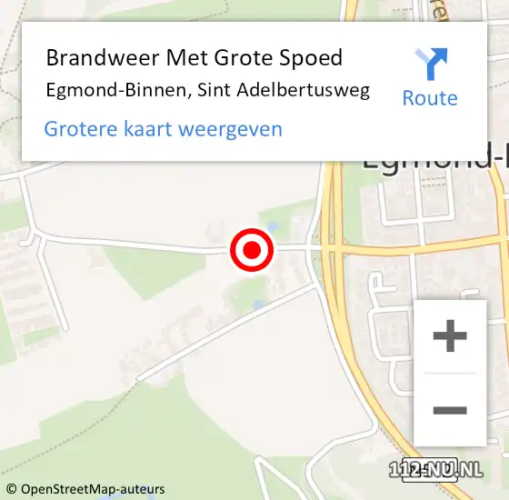 Locatie op kaart van de 112 melding: Brandweer Met Grote Spoed Naar Egmond-Binnen, Sint Adelbertusweg op 1 februari 2020 15:40