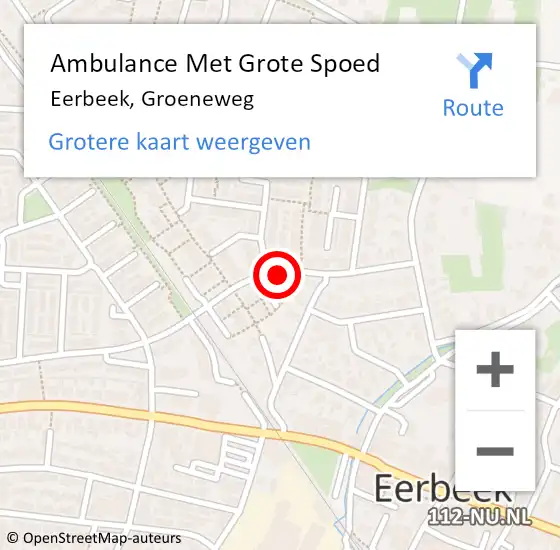 Locatie op kaart van de 112 melding: Ambulance Met Grote Spoed Naar Eerbeek, Groeneweg op 1 februari 2020 17:55