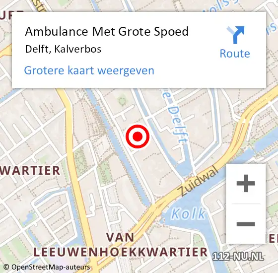 Locatie op kaart van de 112 melding: Ambulance Met Grote Spoed Naar Delft, Noord op 1 februari 2020 18:33
