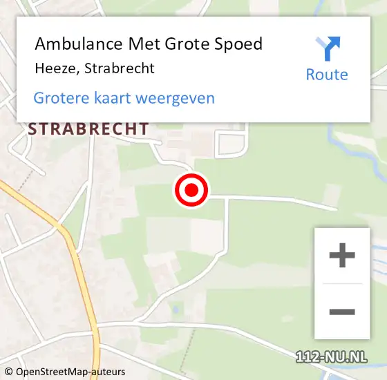 Locatie op kaart van de 112 melding: Ambulance Met Grote Spoed Naar Heeze, Strabrecht op 3 februari 2020 12:28