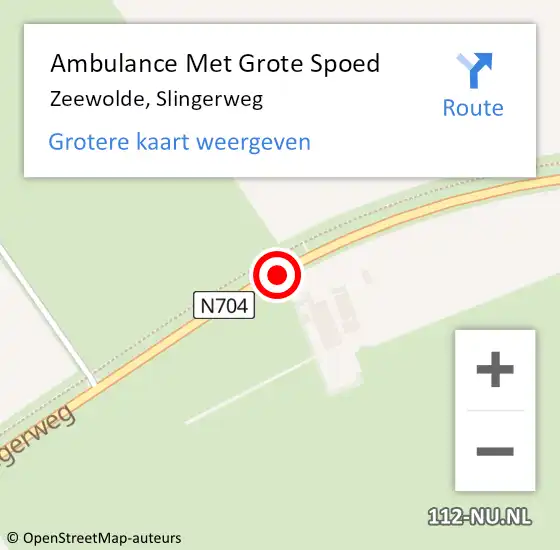 Locatie op kaart van de 112 melding: Ambulance Met Grote Spoed Naar Zeewolde, Slingerweg op 3 februari 2020 14:12