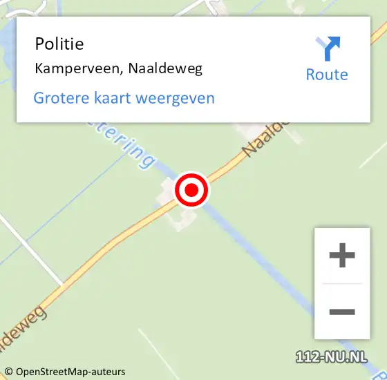 Locatie op kaart van de 112 melding: Politie Kamperveen, Naaldeweg op 3 februari 2020 15:21