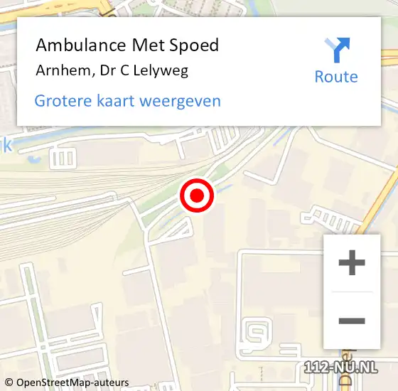 Locatie op kaart van de 112 melding: Ambulance Met Spoed Naar Arnhem, Dr C Lelyweg op 3 februari 2020 16:07