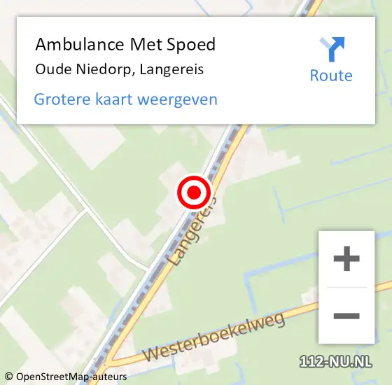 Locatie op kaart van de 112 melding: Ambulance Met Spoed Naar Oude Niedorp, Langereis op 3 februari 2020 20:51