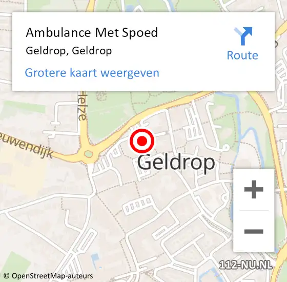 Locatie op kaart van de 112 melding: Ambulance Met Spoed Naar Geldrop, Geldrop op 4 februari 2020 09:02