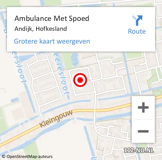Locatie op kaart van de 112 melding: Ambulance Met Spoed Naar Andijk, Hofkesland op 4 februari 2020 15:45