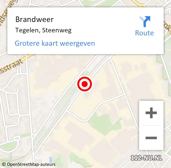 Locatie op kaart van de 112 melding: Brandweer Tegelen, Steenweg op 4 februari 2020 16:34