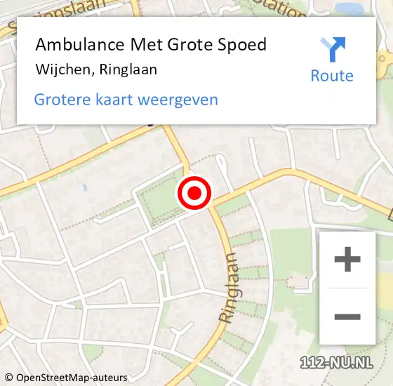 Locatie op kaart van de 112 melding: Ambulance Met Grote Spoed Naar Wijchen, Ringlaan op 4 februari 2020 20:09