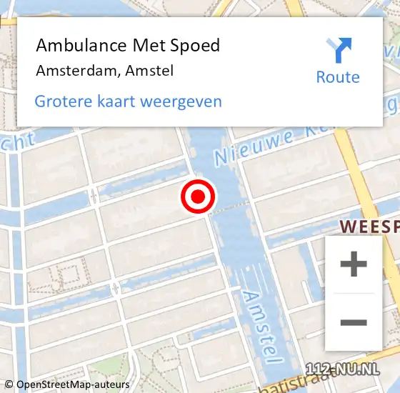 Locatie op kaart van de 112 melding: Ambulance Met Spoed Naar Amsterdam, Amstel op 4 februari 2020 21:11
