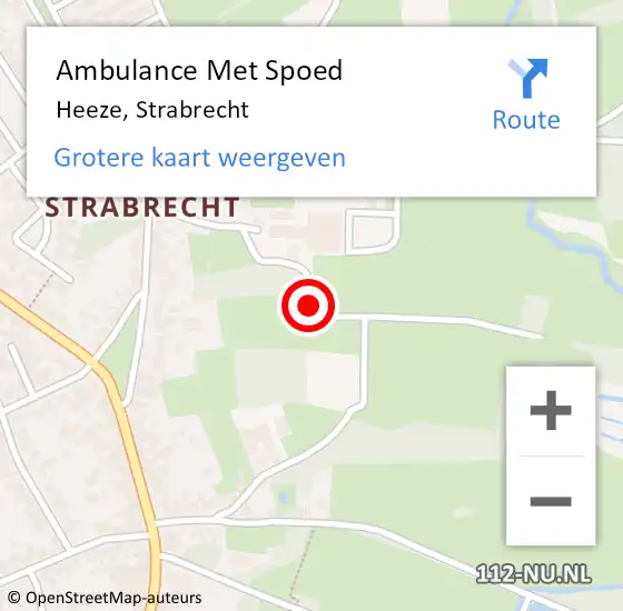 Locatie op kaart van de 112 melding: Ambulance Met Spoed Naar Heeze, Strabrecht op 5 februari 2020 16:03