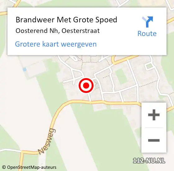 Locatie op kaart van de 112 melding: Brandweer Met Grote Spoed Naar Oosterend Nh, Oesterstraat op 5 februari 2020 16:04