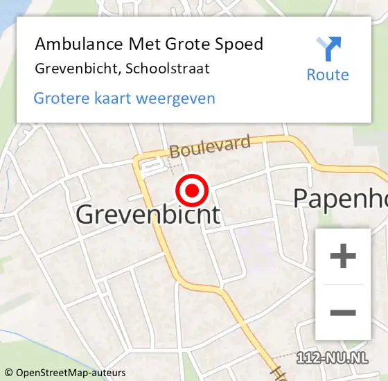 Locatie op kaart van de 112 melding: Ambulance Met Grote Spoed Naar Grevenbicht, Schoolstraat op 27 april 2014 15:29
