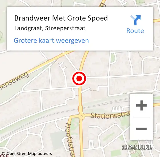 Locatie op kaart van de 112 melding: Brandweer Met Grote Spoed Naar Landgraaf, Streeperstraat op 6 februari 2020 08:51