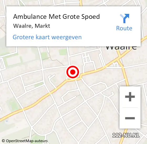 Locatie op kaart van de 112 melding: Ambulance Met Grote Spoed Naar Waalre, Markt op 6 februari 2020 11:11