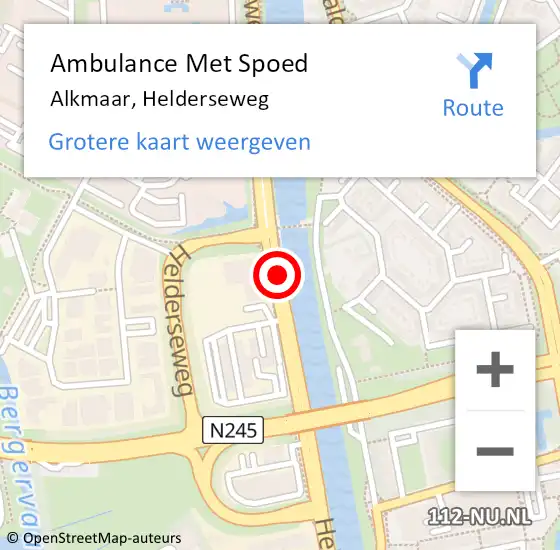 Locatie op kaart van de 112 melding: Ambulance Met Spoed Naar Alkmaar, Helderseweg op 6 februari 2020 15:44