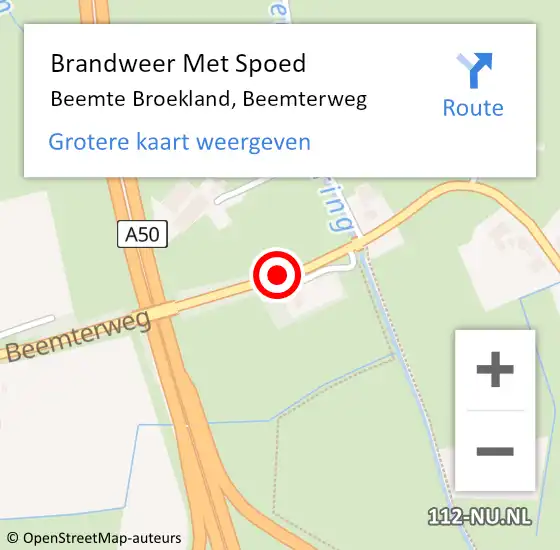 Locatie op kaart van de 112 melding: Brandweer Met Spoed Naar Beemte Broekland, Beemterweg op 7 februari 2020 08:14
