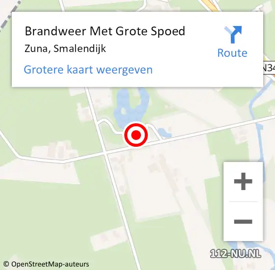 Locatie op kaart van de 112 melding: Brandweer Met Grote Spoed Naar Zuna, Smalendijk op 27 april 2014 17:48