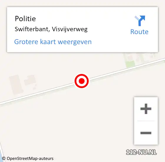 Locatie op kaart van de 112 melding: Politie Swifterbant, Visvijverweg op 27 april 2014 17:56