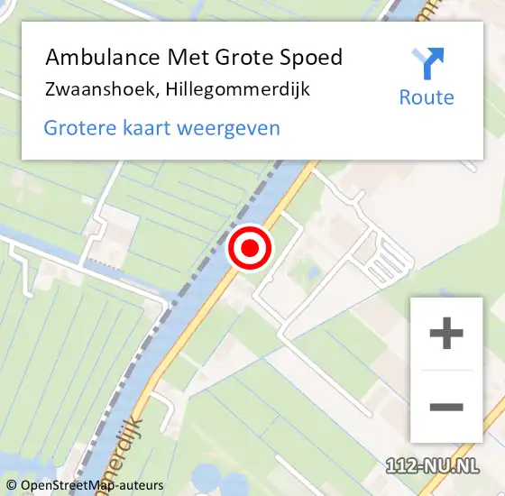 Locatie op kaart van de 112 melding: Ambulance Met Grote Spoed Naar Zwaanshoek, Hillegommerdijk op 7 februari 2020 12:01