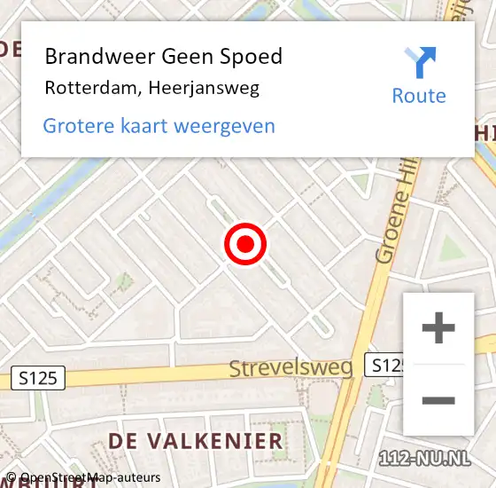 Locatie op kaart van de 112 melding: Brandweer Geen Spoed Naar Rotterdam, Heerjansweg op 7 februari 2020 16:11