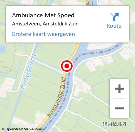 Locatie op kaart van de 112 melding: Ambulance Met Spoed Naar Amstelveen, Amsteldijk Zuid op 7 februari 2020 21:03